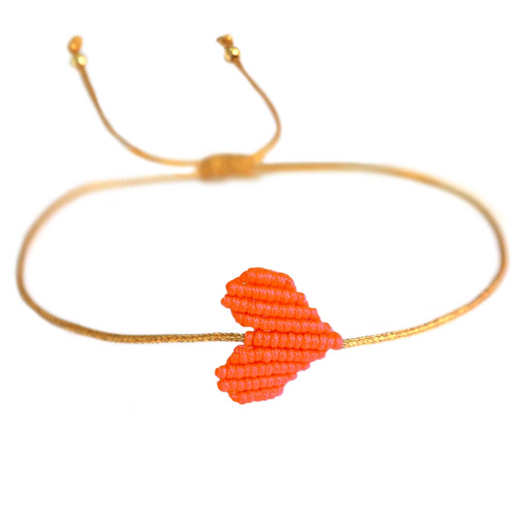 Armband neonorange Herz