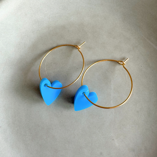 Ohrringe Hoops Lume Charms | Herz Blau