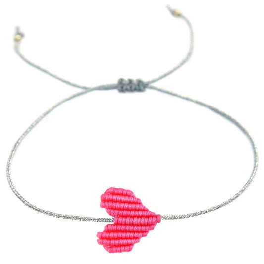 Armband pinkes Herz Silber