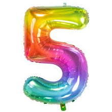 Lade das Bild in den Galerie-Viewer, Folienballon Zahlen Regenbogen, 86cm
