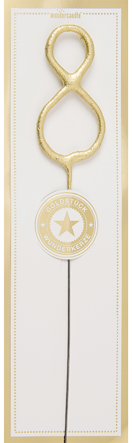 Wunderkerze Zahl 8 gold