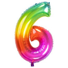 Lade das Bild in den Galerie-Viewer, Folienballon Zahlen Regenbogen, 86cm
