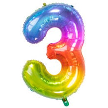 Lade das Bild in den Galerie-Viewer, Folienballon Zahlen Regenbogen, 86cm
