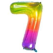 Lade das Bild in den Galerie-Viewer, Folienballon Zahlen Regenbogen, 86cm
