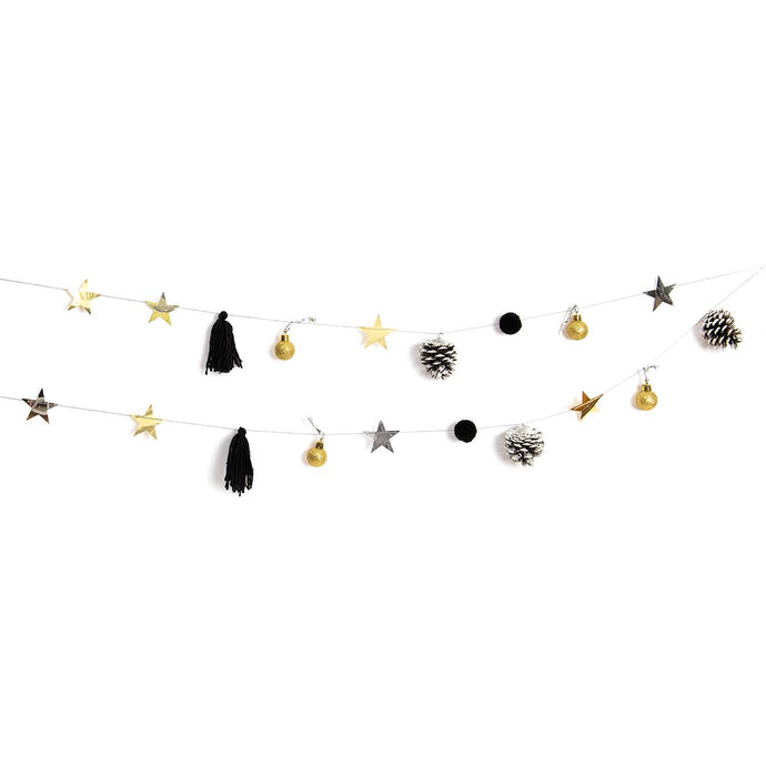 Quastengirlande Gold-Schwarz