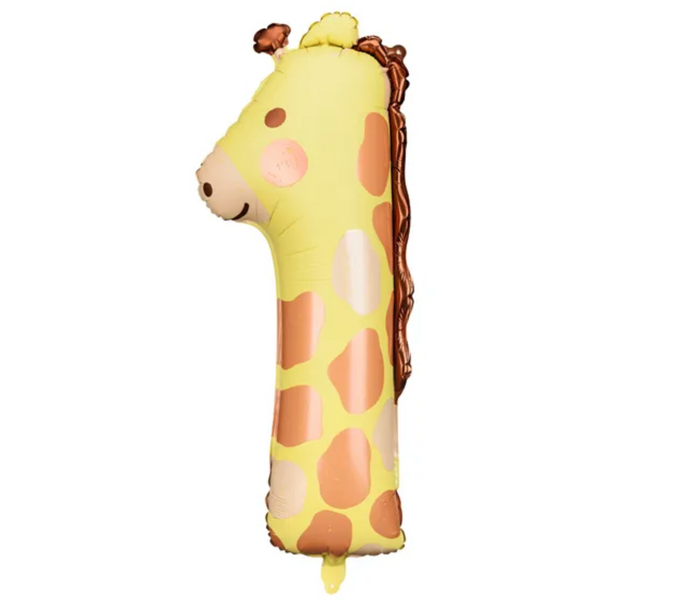 Folienballon Zahl 1 Giraffe