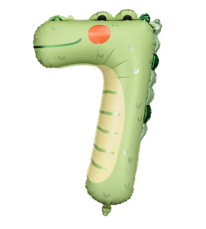 Folienballon Zahl 7 Krokodil