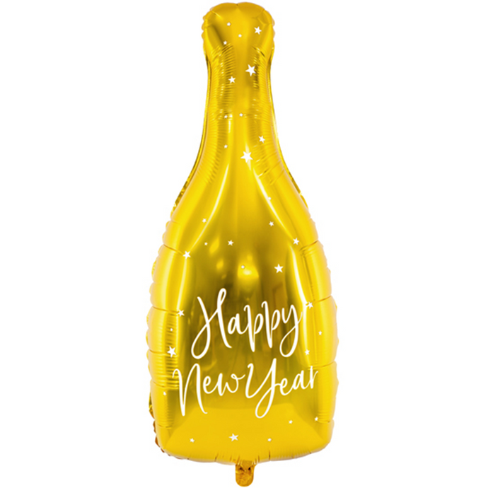 Folienballon Happy New Year Bottle gold