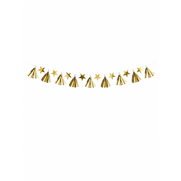 Girlande Tassel & Stars gold
