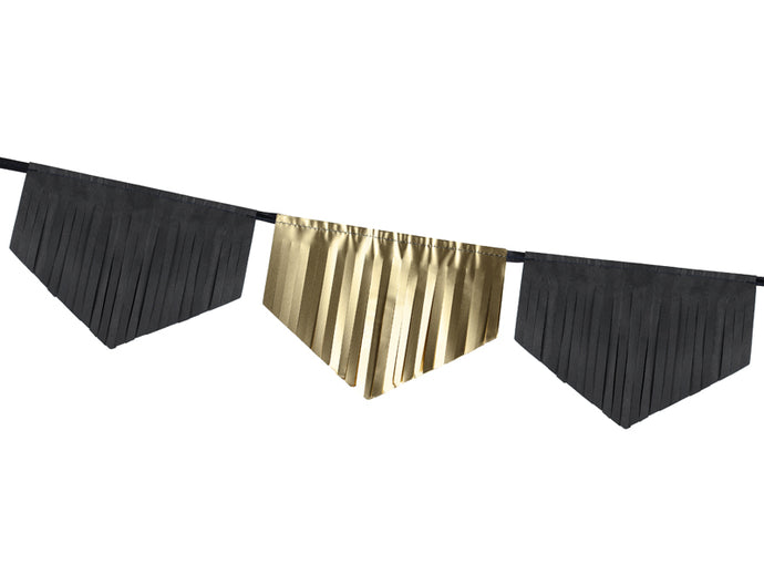 Fransengirlande schwarz/gold