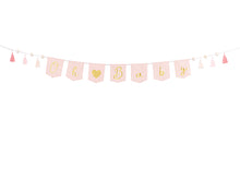 Lade das Bild in den Galerie-Viewer, Stoffbanner Oh Baby rosa mit Tassel
