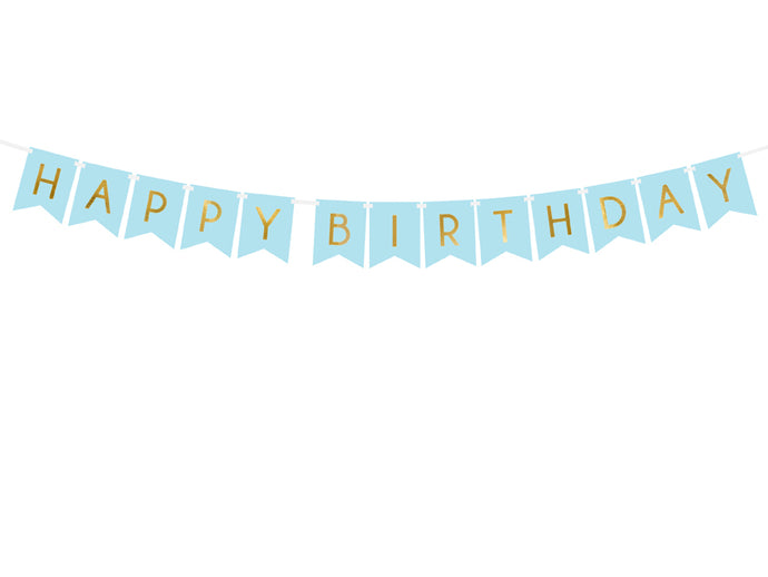 Girlande Happy Birthday blau