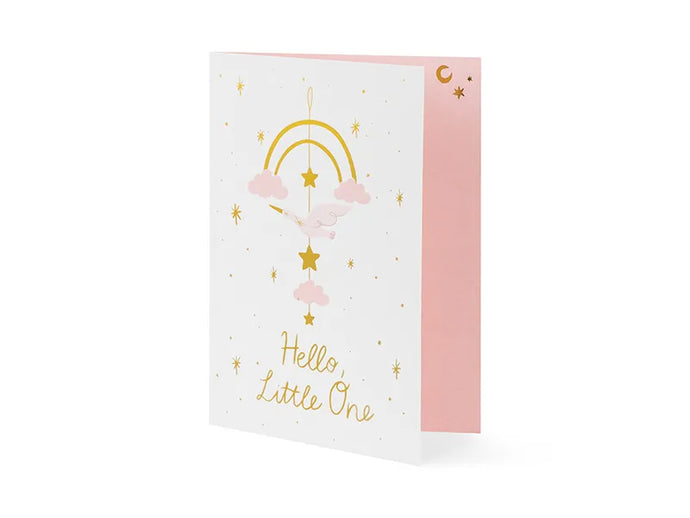 Glückwunschkarte Babyshower rosa