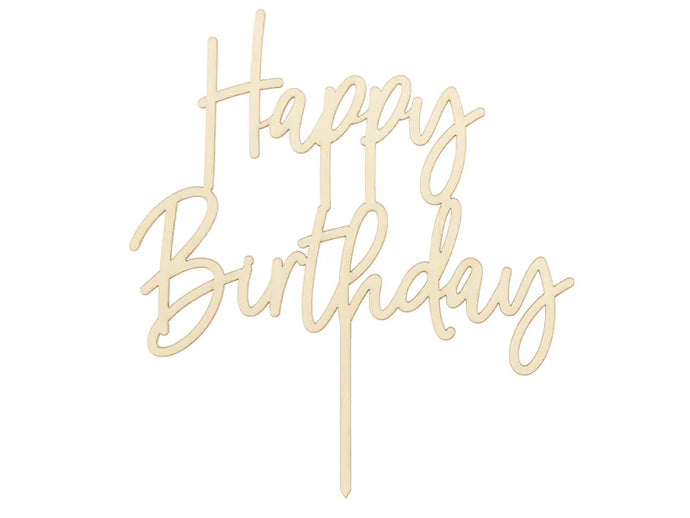 Caketopper Happy Birthday Holz