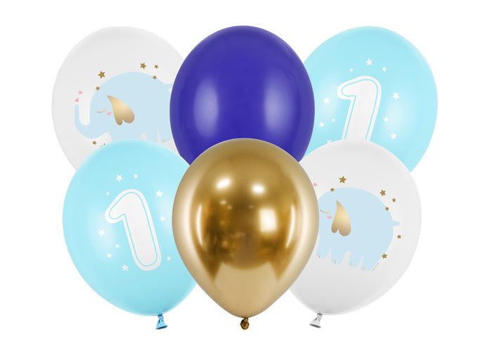 Luftballon Set 1. Geburtstag blau