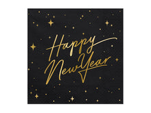 Lade das Bild in den Galerie-Viewer, Servietten Happy New Year schwarz/gold

