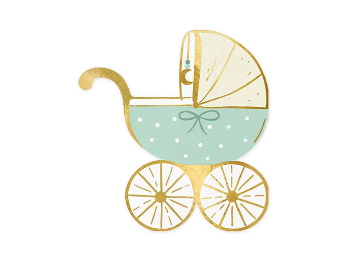 Papierserviette Kinderwagen blau