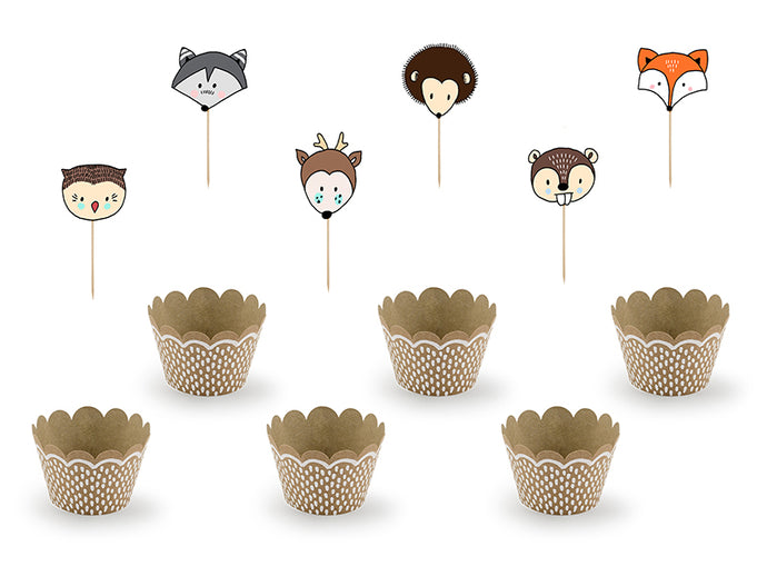 Cupcake Topper Set Waldtiere
