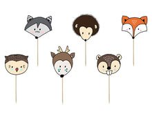 Lade das Bild in den Galerie-Viewer, Cupcake Topper Set Waldtiere

