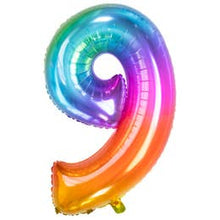 Lade das Bild in den Galerie-Viewer, Folienballon Zahlen Regenbogen, 86cm

