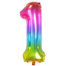 Lade das Bild in den Galerie-Viewer, Folienballon Zahlen Regenbogen, 86cm
