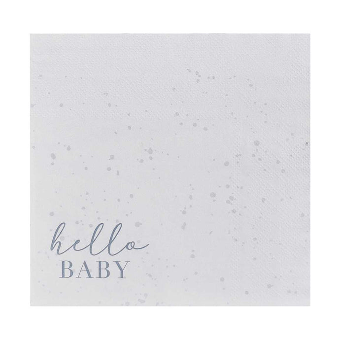 Serviette Hello Baby nude/hellgrau