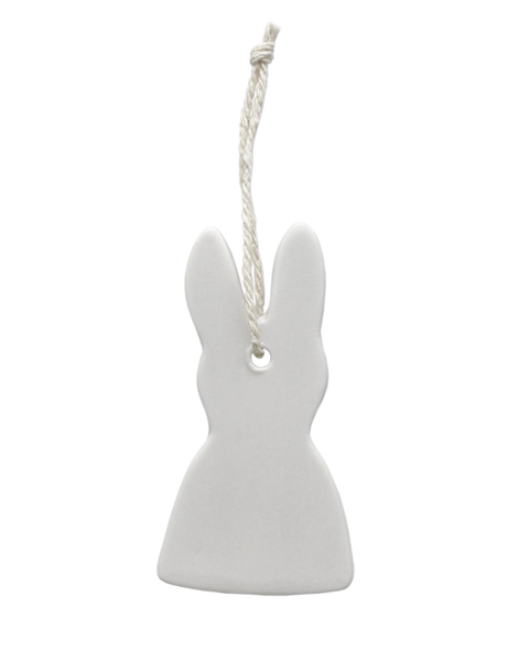 Anhänger Hase aus Ton grau