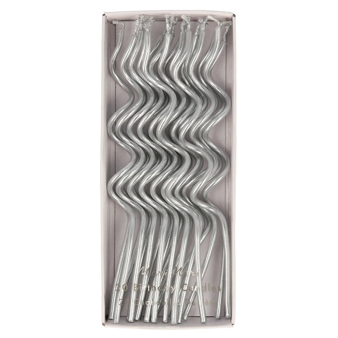 Meri Meri Swirl Kerzen Silber