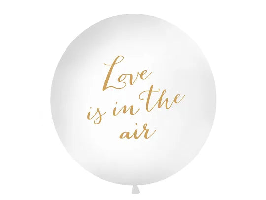 Riesenballon Love is in the air weiß/gold