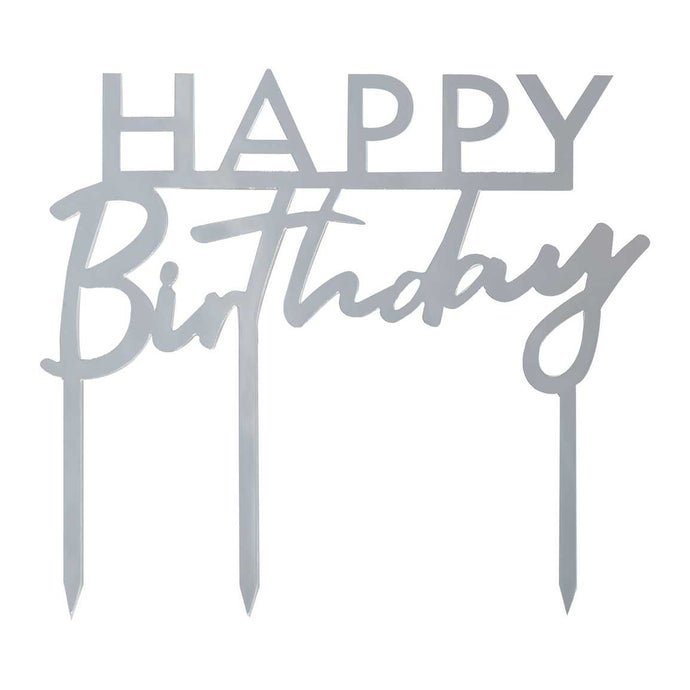 Acryl Caketopper silber